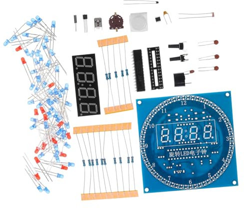 BESTonZON Elektronischer Led Uhrenbausatz C8051 Mikrocontroller Selbstgemacht Digitaluhr Mit Großer Anzeige Für Elektronikbastler