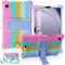 ATOOZ Kids Case for Samsung Galaxy Tab A9 8.7 Inch 2023 (SM-X110/SM-X115/SM-X117),Samsung A9 8.7 Tablet Case with Stylus Pen & Shoulder Straps (Colorful Pink)