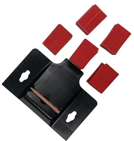 Bodenglück Laminat Verlegeset, Vinyl Verlegekit inkl. Schlagklotz-, Zugeisen-, Spachtel-, Zentimetermaß-, Winkelfunktion und Bleistifthalterung | Fußboden Installations Set mit 20 Kunststoffkeilen