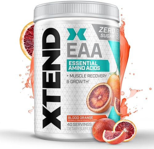 Xtend Scivation EAA + BCAA Powder | Muscle Recovery & Lean Muscle Growth | 9 Essential Amino Acids for Intra Workout or Post Workout Recovery | 10g EAAs Per 2 Servings | Blood Orange 40 Servings