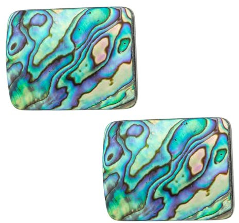 mookaitedecor Abalone Shell Crystal Stone Drawer Knobs with Screws Set of 2, Rectangular Shaped Stone Pulls Handle for Dresser Cabinet Cupboard Furniture Rainbow Colourful Knobs Decorative Home Decor