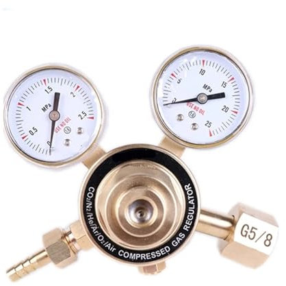 5/8 Zoll Messing Reglerventil Druckminderer 20 MPa Druckeinstellbereich 0~0,1 MPa 1 Stück (Size : Gauge 2.5X25)