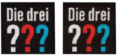 Mono Quick 1813x Die drei ??? Applikation, Bügelbild, Patch, Aufnäher, Drei Fragezeichen (18131 - Logo 2er Set)