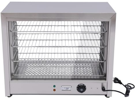 Alnemy Speisenauslagenwärmer, Warmhaltevitrine Speisenwärmer Heiße Aufsatzvitrine Imbiss Tankstelle,Lebensmittelschrank Wärmer Edelstahl Wärmebehälter 800w