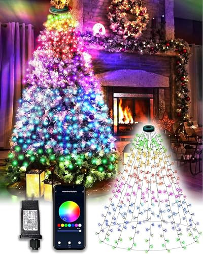 DOTWAYAW Smart Lichterkette 2.5M 400 LED Weihnachtsbaum - App-gesteuerte Lichter für Weihnachten mit 16 Millionen RGB Farben LED Lichterkette Weihnachten