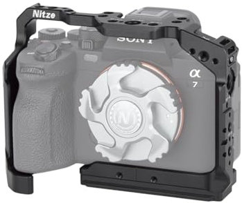 Nitze Kamera Käfig, Camera Cage für Sony a7R V / a7 IV / a7R IV / a7R III / a7 III / a7S III mit Integrierter NATO-Schiene, Arca-Schnellwechselplatte, Kompatibel mit Sony XLR-Griff - T-S13A