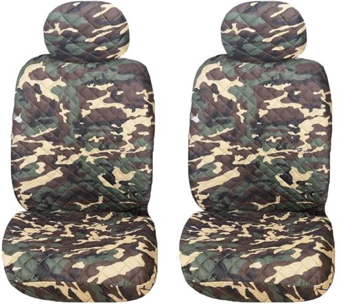 Susy Shop Coprisedili Auto Universali, Anteriori e Posteriori, Compatibilità Universale Montaggio Semplice (Mimetico Classico, Coppia Anteriore)