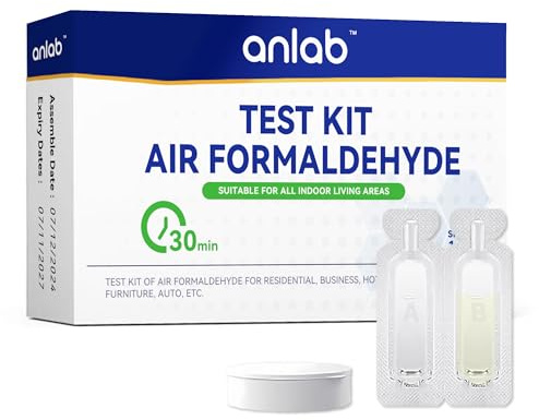 anlab™ Air Formaldehyde (HCHO) DIY Test Kit - Used for Air Quality Testing, Detector Used for Home, Residential, Business, Hotel, Hospital, School, Furniture, Auto (Pack of 1)