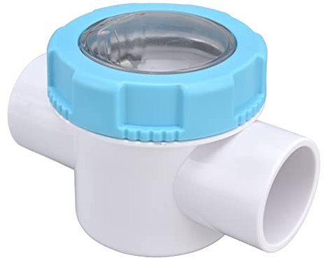 Kuuleyn Clapet Anti-Retour de Piscine, 50 mm 2 Voies G1 1/2 Anti-Refoulement de Tuyau d'eau avec Tuyau Miroir Transparent pour Filtre de Piscine
