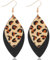 Ohrringe Leopardenmuster, Leoprint Ohrringe Damen Böhmen Ohrringes Leopard Ohrringes Animal Print Leopard Leder Aussage Dangle Earrings Studs Schmuck für Frauen und Mädchen
