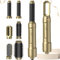 6 en 1 Secador Pelo & Air Styler Set, Cepillo Secador De Pelo, 6 Modelador de Cabello, plancha de pelo cepillo alisador pelo cepillo alisador cepillo pelo rizado secador pelo profesional, Dorado