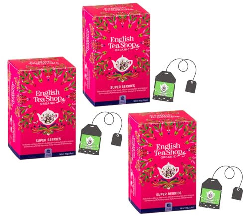 English Tea Shop | Tisana Frutti Rossi del Bosco | Infuso Rooibos Lamponi Fragole Mirtilli Senza Caffeina in Eco Box - 3 x 20 Filtri