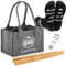 SATINIOR Set de 4 Pièces Cadeaux de Bière pour Hommes Inclus Sac de Transport de Bouteille en Feutre avec 6 Compartiments Pince à Griller Ouvre-Bouteille Chaussettes(So Gut Kann Man MIT 60 Aussehen)