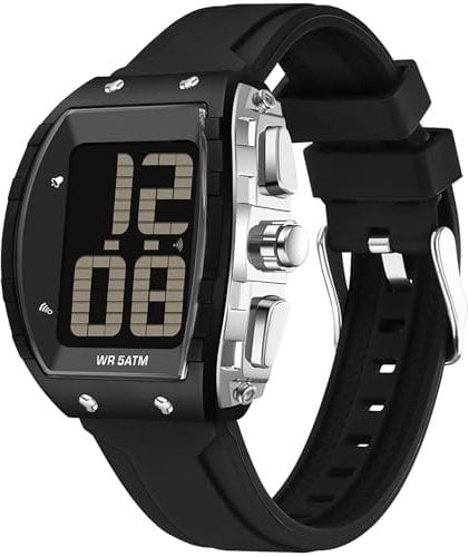 findtime Sprechende Uhr mit Großen Digital Zahlen für Sehbehinderte Blinde Menschen, Senioren Schwarz Armbanduhr Leicht zu Lesen