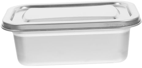 FUNNETOYU Contenedor de Helado Inoxidable para Congelador Recipiente de Almacenamiento para Helados con Tapa Caja de Conservación Multiusos para Alimentos