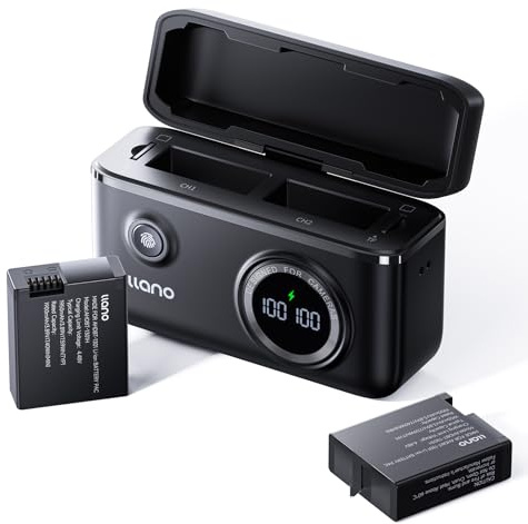 llano Hero 13 Battery, 2-Pack Enduro Hero13 Batteries for GoPro Hero 13 Action Camera, 18W Fast Dual Replacement Battery Pack USBC Charger with Smart Digital Display, Magnetic Snap Cover