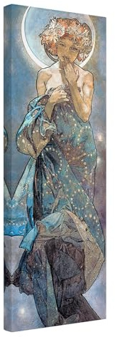 micasia Leinwandbild Alfons Mucha Kunstdruck Bild Leinwand Wanddeko - Made in Germany - Kunstkopie Wandbild Modern Wohnzimmer Schlafzimmer Canvas 10243 (30x90cm)