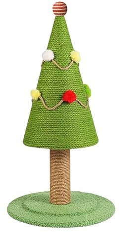 per grattacieli per albero di Natale – Cartoon Cat Scratch Board con superficie in sisal naturale design decorativo | interno torre da gioco e mobili per gatti per la decorazione della