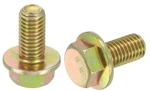 QUARKZMAN 10Pcs M10-1.5 x 20mm Tornillos Hexagonales con Arandela Métricos Roscados Completamente DIN 6921 Tornillos Hexagonales con Arandela Acero al Carbono Zincados Coloridos