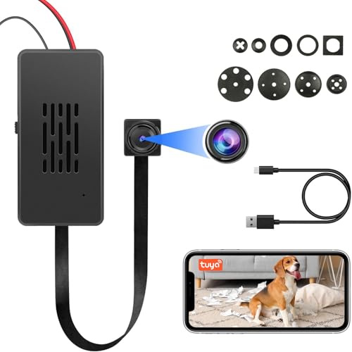 QZT Mini telecamera WiFi, ricaricabile 1080P Tuya Smart App 2.4Ghz compatibile grandangolo, visualizzazione in tempo reale 24H