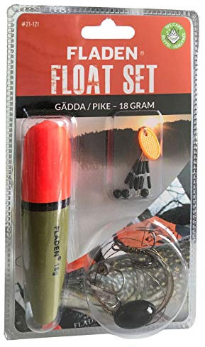 FLADEN Fishing Complete PIKE FLOAT and Accessory Kit Set - 14g Lead-Free Weight, 30lb Wire Trace, 50cm Handmade Rig, Size 4 trebles, Swivel, Stopper and 4mm Rubber Beads- Ideal for Predators [21-122]