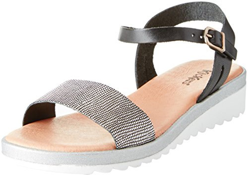 Kickers Femme Glity Sandales Bride Cheville, Noir, 36 EU