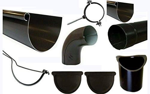 T.E.G. METALLI S.R.L. Kit 4 Metri Grondaia Tonda in Lamiera Testa di Moro + Accessori di Montaggio (250, con Baverino)