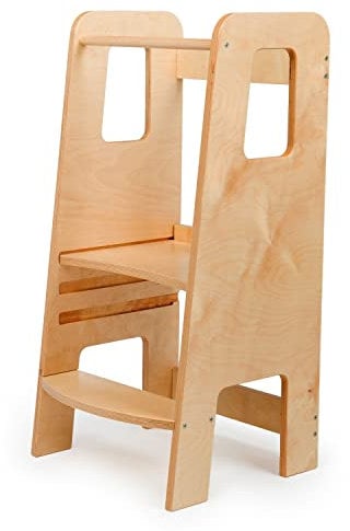ully One by moblì® | La torre de aprendizaje antimanchas fabricada en Italia | Diseñada por expertos educadores siguiendo los principios Montessori | Torre de aprendizaje con estantes ajustables