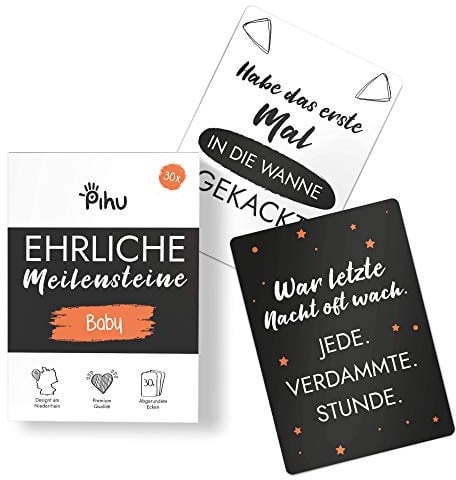 Pihu Ehrliche Meilensteinkarten (Premiumqualität) 30 wahre Milestones für Schwangerschaft und nach der Geburt - tolle Geschenkidee (Baby)