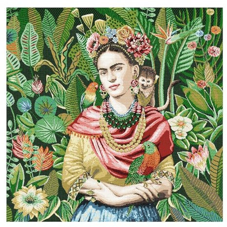 Stoff am Stück Stoff Kissen Panel Polyester Baumwolle Gobelin grün Carmen Dschungel 50 x 50 cm