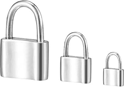 Sterling Silver Functional Padlock Pendant, Padlock Charm, 925 Silver Lock Charm, Lock Pendant, Can Be Opened (Large)