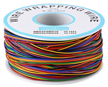 Cavo per avvolgimento, colorato P/N B ‑ 30‑1000 250 M Cavo per test in rame con rivestimento isolante colorato a 8 conduttori, cavo elettrico 30 AWG a 8 colori per test elettronico