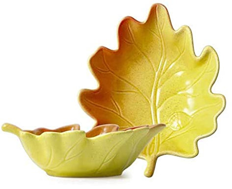 TJH Ciotola a Forma di Foglia, stoviglie Personalizzate, insalatiera Domestica, Dessert Ciotola di Frutta in Ceramica Creativa di Colore Puro Nordico