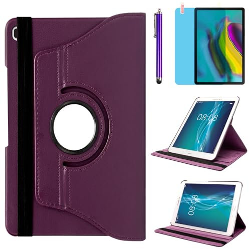 Funda para Samsung Galaxy Tab S5e 10.5'' 2019 Casos (SM-T720 SM-T725 SM-T727),360 Rotación Soporte Protección Cubrir Inteligente Case,Tener bolígrafo,Película Protectora (Purple)