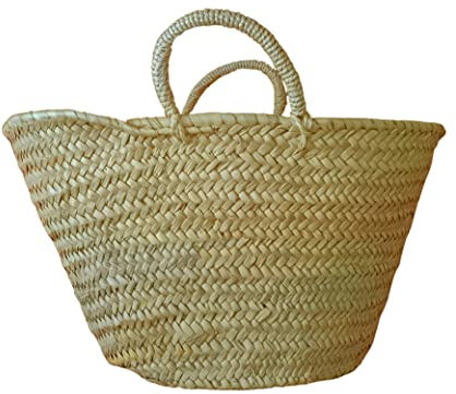 CANELAHOMEDECOR - Panier à poignée courte en feuille de palme - Fabrication artisanale - Plusieurs utilisations comme rangement - Taille M