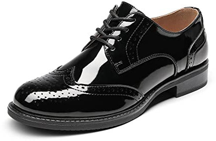 DREAM PAIRS Scarpe Stringate Donna Oxford Scarpe Piatte Nero/Brevetto SDOX2201W-E Größe 40 (EUR)