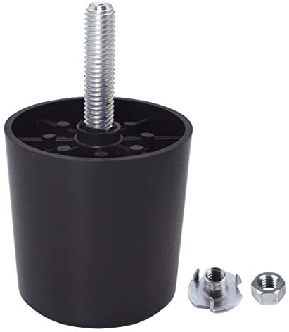 SKIR'CO Möbelbeine aus Kunststoff, Höhe 50 mm, rund, Ø 50 mm, Möbelfüße mit M8-Schrauben, Sofabeine, Muttern, 8 Stück, Schwarz, 8 Stück