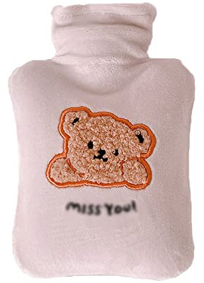 1PCS Sac à eau chaude de 500ml kawaii ours en peluche bouteille d'eau chauffante,D,D