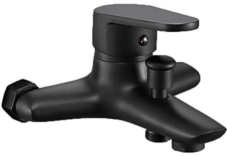 FQYEP Schwarz Badewanne Wasserhahn,Matt-schwarz,Einhand- Wannenbatterie,Bad Armatur Badewanne,Mischbatterie Badewanne,Messing,Wasserhahn Badewanne Schwarz,Armatur Badewanne,schwarz B