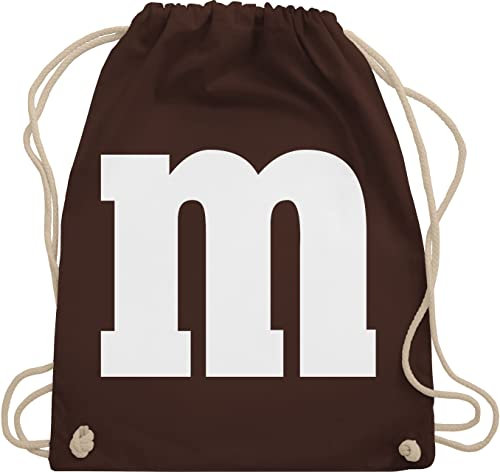 Turnbeutel Rucksack - Karneval Fasching - Taschen - Gruppen M und M Aufdruck I M&M Kostüm Gruppe I MundM & M I MM I Fastnacht I Fasnacht I Fasnet - Unisize - Braun - rucksäcke jga karnevalsbeutel