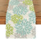 Artoid Mode Blumen Grün Dahlien Frühling Tischläufer, Saisonnal Sommer Küche Tisch Dekoration Drinnen Urlaub Party Dekor 40x240 cm