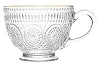 Taza Vaso de cristal, vaso de cristal for beber con asa, 14 onzas, perfecto for té, chocolate caliente, café y capuchino Juego de tazas (Color : B)