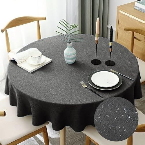 CALIYO Tischdecke, PVC Tischdecke Abwaschbar, Tischdecke Outdoor, Tischdecke Rund für Küche, Wohnzimmer, Esszimmer, Balkon und Garten, Tischdecke Rund 100cm/ 120cm/ 140cm.
