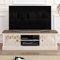 Galano Sufly 2-Door TV Unit – Entertainment Centre for TVs up to 55 – Storage Cabinet and Media Console for Living Room – Ivory/Oak Finish