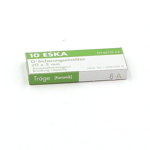 Fusible temporise (T) en Ceramique 8A/250VAC 5x20mm (Boite de 10 Fusibles)