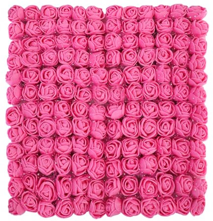 MWOOT Rose Rouge Fleurs Artificielles, 144 Pieces Mini Rose en Mousse, Petite Fausse Rose pour DIY Mariage Fête Festival Saint Valentin Décoration, 2.5CM Fausses Fleurs