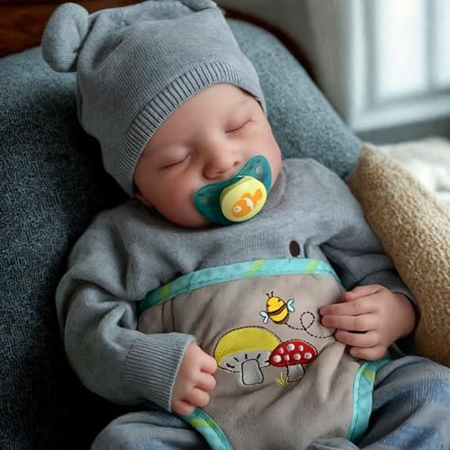 JIZHI Reborn Puppe Lebensecht, 51CM 20 Zoll Reborn Puppen Lebensecht Babypuppe vin-yl Ganzkörper, Sili-kon Baby Puppen Realistische Neugeborene Kuschelkörper Waschbar