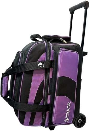 Pyramid Path Pro Deluxe Double Roller Bowling Bag (Black/Purple)