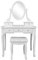 LEADZM Schminktisch mit Hocker, Schminktische mit 360° Drehbarem Spiegel, Frisiertisch, Kosmetiktisch, 5 Schubladen, Make-up-Tisch, Weiß