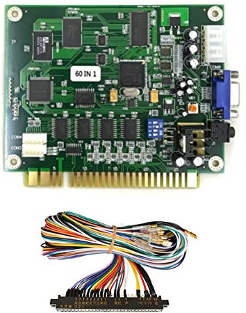 Yheonver 60 en 1 Multicade PCB Board Arcade Game Board con 28P Cable VGA Salida Arcade Game Board Horizontal para Jamma Arcade, 500320071